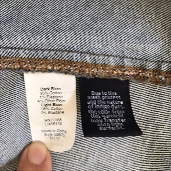 Madewell McCarren Pieced Two Tone Distressed Hem High Rise Denim Skirt - Picture 5 of 12